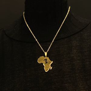 Halskette / Anhänger - GYE NYAME - ADINKA SYMBOL - Afrikanischer Kontinent Gold