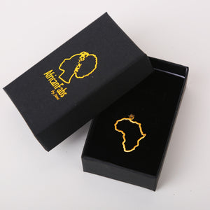 18k Echtgold plattierte Afrika Kette / Halskette - Afrika Karte - Afrika Kontinent geformt