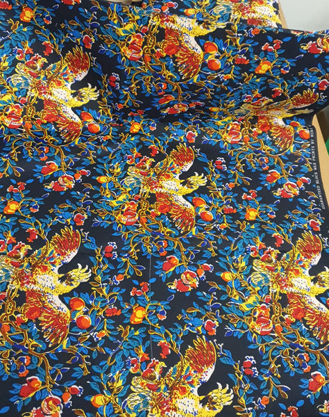 Afrikanischer Stoff - Multicolor Bird - Polycotton (Wichtig: bitte lesen)