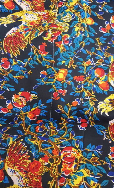 Afrikanischer Stoff - Multicolor Bird - Polycotton (Wichtig: bitte lesen)