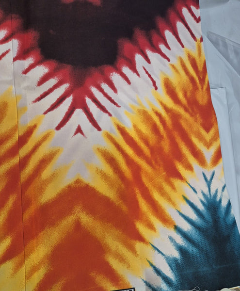 Afrikanischer Stoff - Orange / Grün Tie Dye - Polycotton