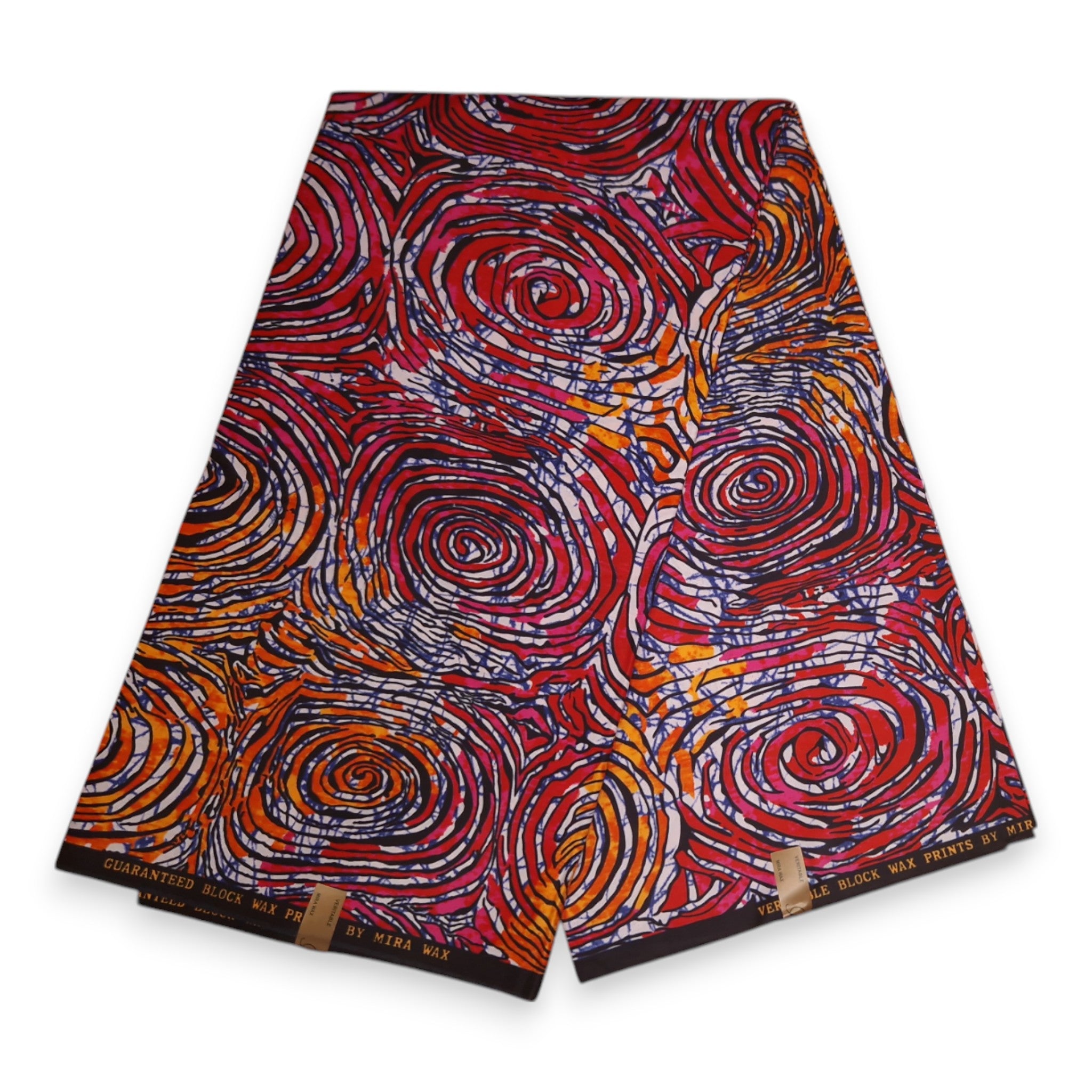 Afrikanischer Stoff - Rot / Rosa / Orange - Polycotton