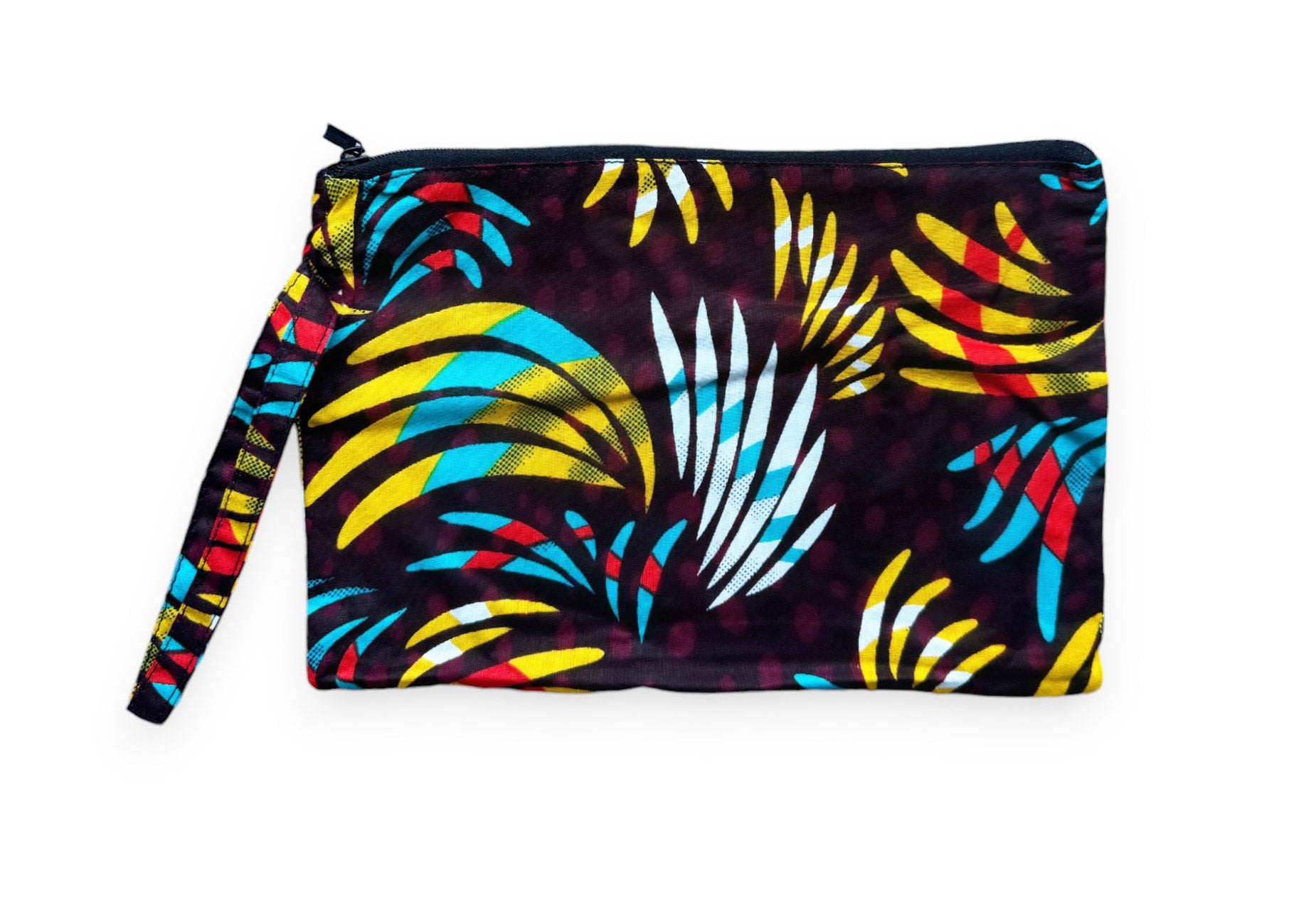 Afrikanisches Kente Print Make-up Etui / Handtasche / Federmäppchen / Stiftemäppchen - Multicolor Feathers