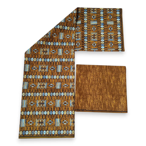 Afrikanischer Stoff - Two-Tone print Polycotton - 6 Yards Kombination (4+2 Yards) PO-5026