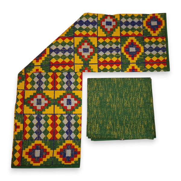 Afrikanischer Stoff - Two-Tone print Polycotton - 6 Yards Kombination (4+2 Yards) PO-5038