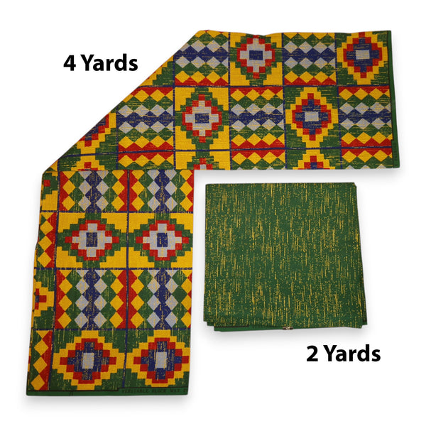 Afrikanischer Stoff - Two-Tone print Polycotton - 6 Yards Kombination (4+2 Yards) PO-5038