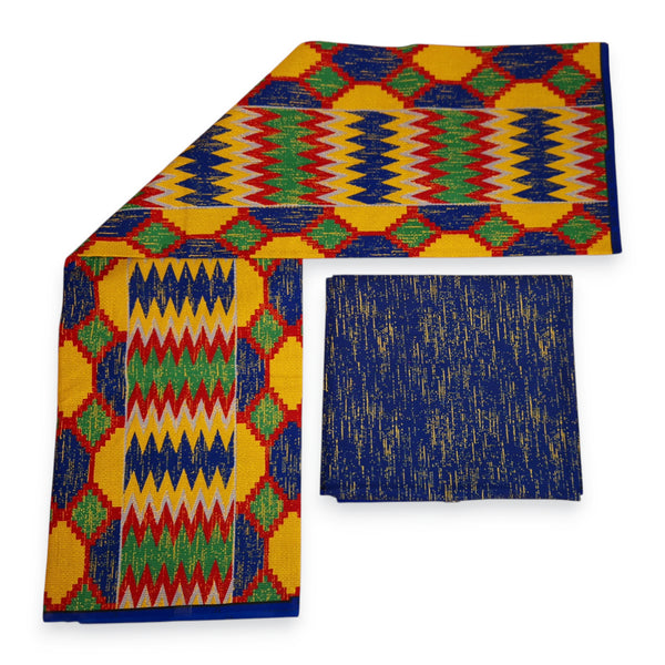 Afrikanischer Stoff - Two-Tone print Polycotton - 6 Yards Kombination (4+2 Yards) PO-5044