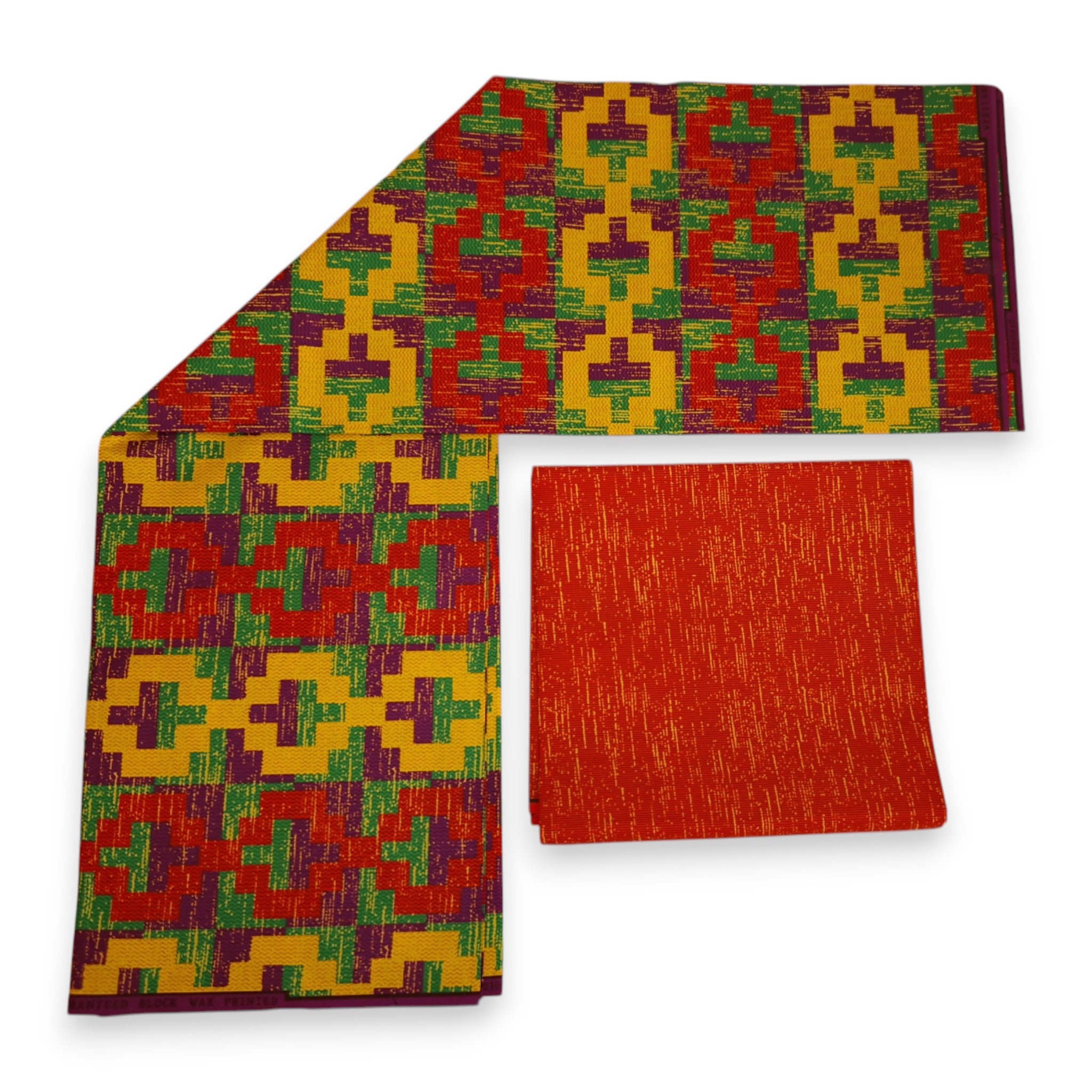 Afrikanischer Stoff - Two-Tone print Polycotton - 6 Yards Kombination (4+2 Yards) PO-5045