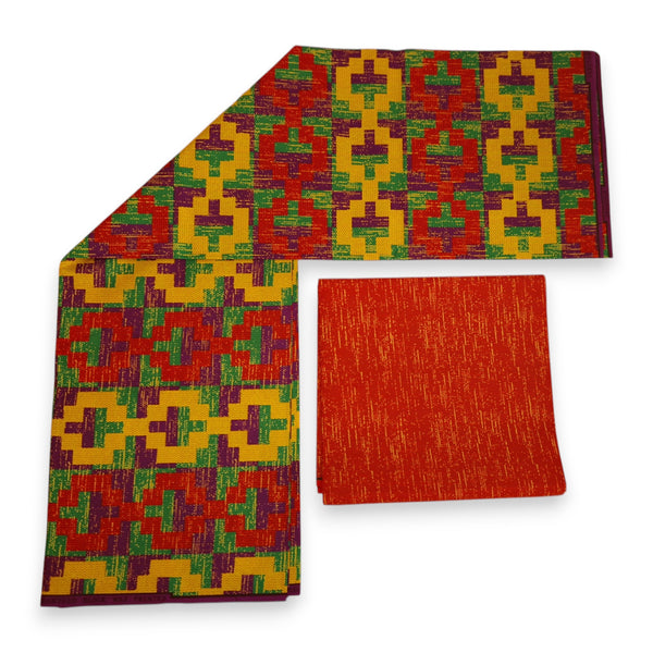 Afrikanischer Stoff - Two-Tone print Polycotton - 6 Yards Kombination (4+2 Yards) PO-5045