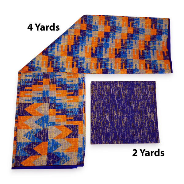 Afrikanischer Stoff - Two-Tone print Polycotton - 6 Yards Kombination (4+2 Yards) PO-5046
