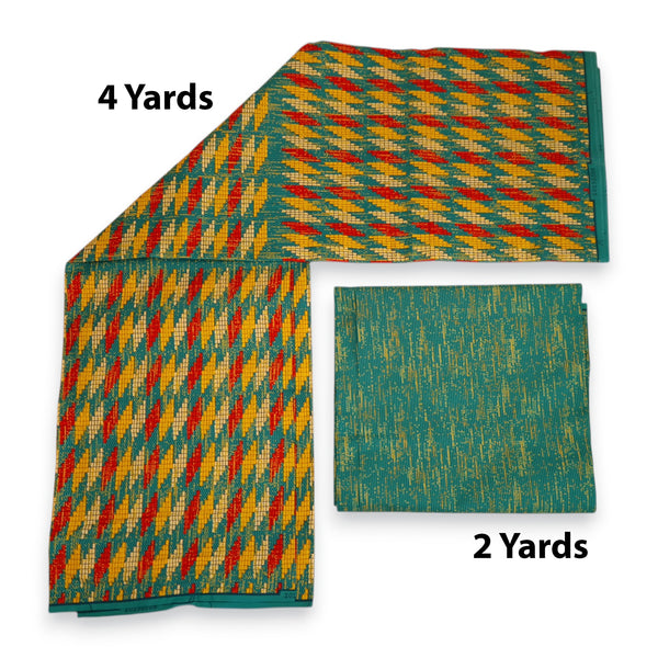 Afrikanischer Stoff - Two-Tone print Polycotton - 6 Yards Kombination (4+2 Yards) PO-5049