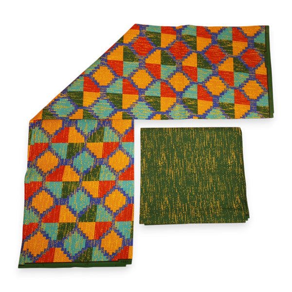 Afrikanischer Stoff - Two-Tone print Polycotton - 6 Yards Kombination (4+2 Yards) PO-5052