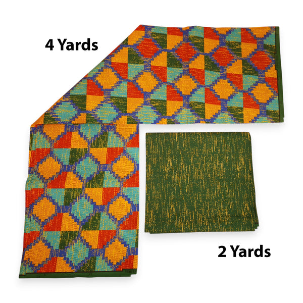 Afrikanischer Stoff - Two-Tone print Polycotton - 6 Yards Kombination (4+2 Yards) PO-5052