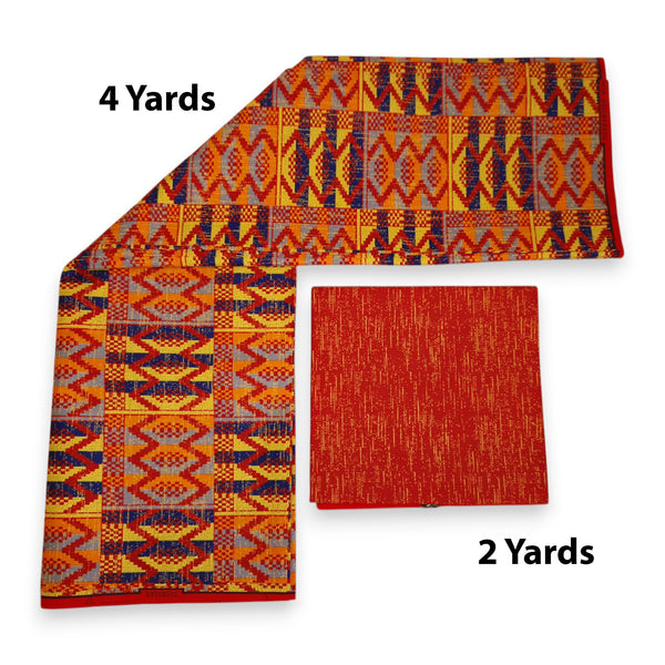 Afrikanischer Stoff - Two-Tone print Polycotton - 6 Yards Kombination (4+2 Yards) PO-5054