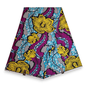Afrikanischer Stoff - Blau Lila PO-5067 - Polycotton
