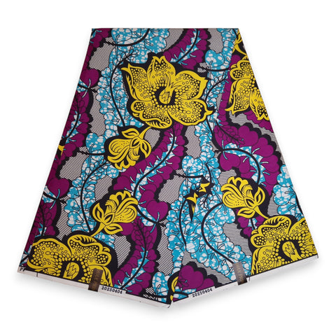 Afrikanischer Stoff - Blau Lila PO-5067 - Polycotton