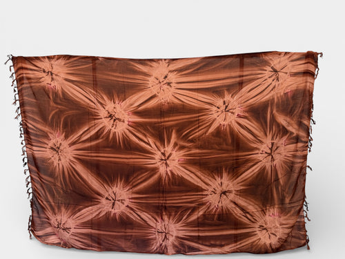 Sarong / Pareo - Strandbekleidung Wickeltuch - Braune tie dye