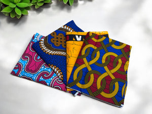 4 Fat Quarters - Mix Patchworkstoffe / Quiltingstoffe - Afrikanischer Stoff