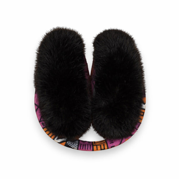 African Print Ohrenwärmer - Faltbare Winter Ohrenschützer - Rosa Orange Tribal
