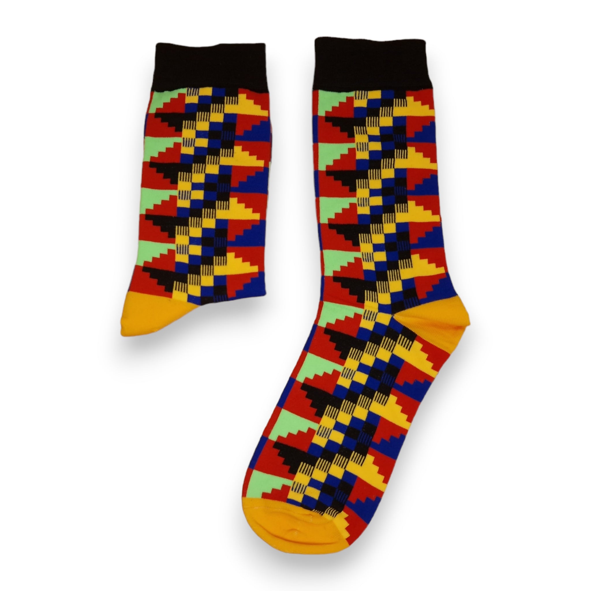 Afrikanische Socken / Afro-Socken / Kente-Socken - Rot multicolor