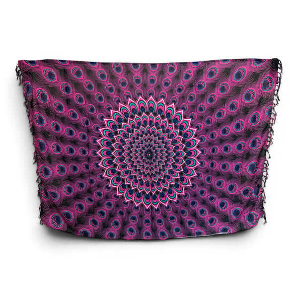 Sarong / Pareo - Strandbekleidung Wickeltuch - Pfau-Rosa