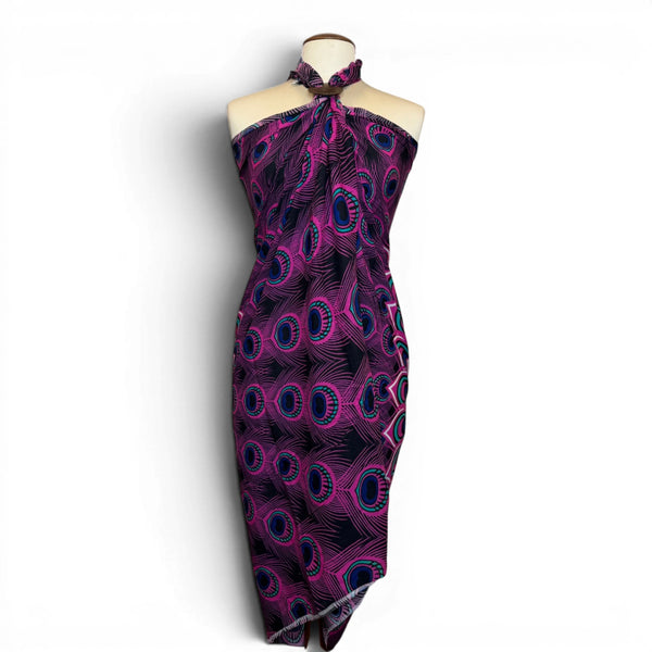 Sarong / Pareo - Strandbekleidung Wickeltuch - Pfau-Rosa