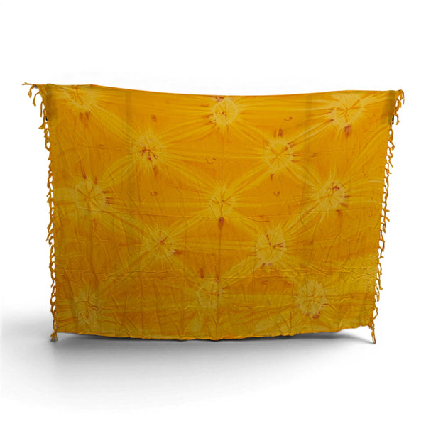 Sarong / Pareo - Strandbekleidung Wickeltuch - Gelb Orange Sunset Tie Dye