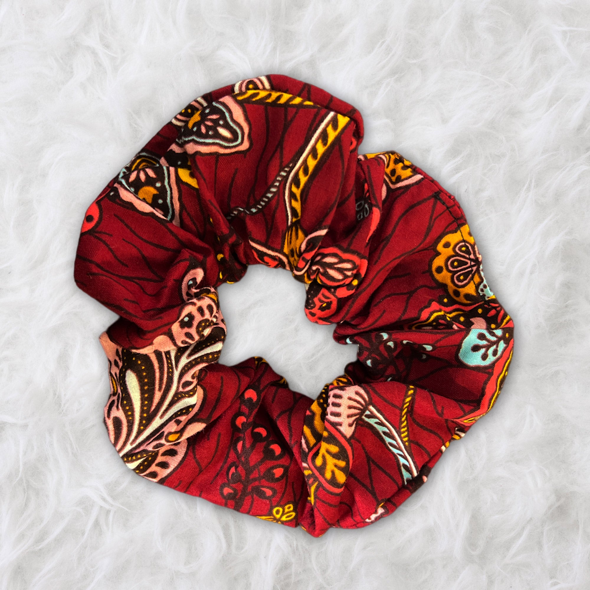 Scrunchie / Haargummi Afrikanischer Print - XL Haarschmuck - Rot floral life