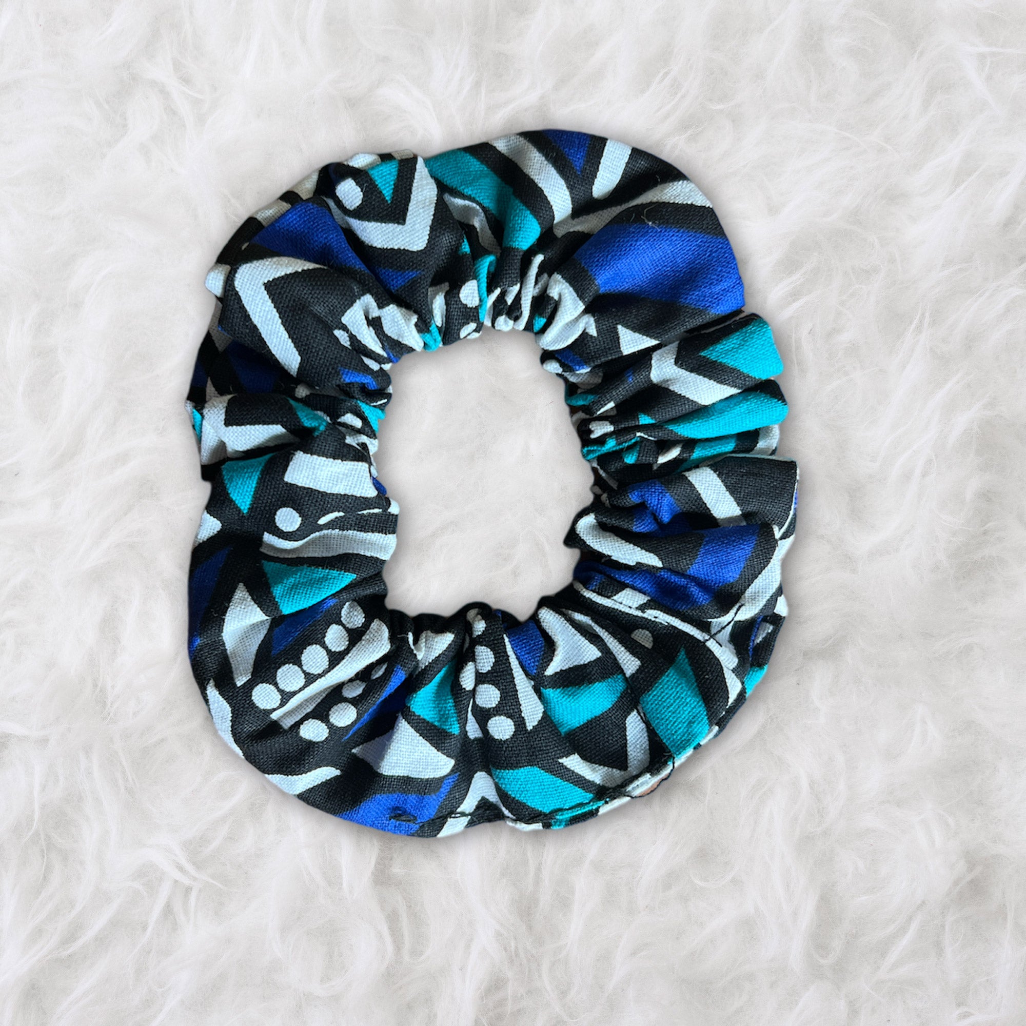 Scrunchie / Haargummi Afrikanischer Print - Haarschmuck - Blau