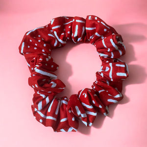 Scrunchie / Haargummi Afrikanischer Print - Haarschmuck - Rot