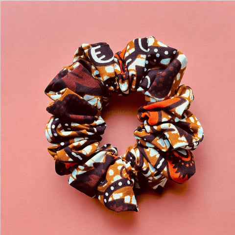 Scrunchie / Haargummi Afrikanischer Print - Erwachsene Haarschmuck - Braun