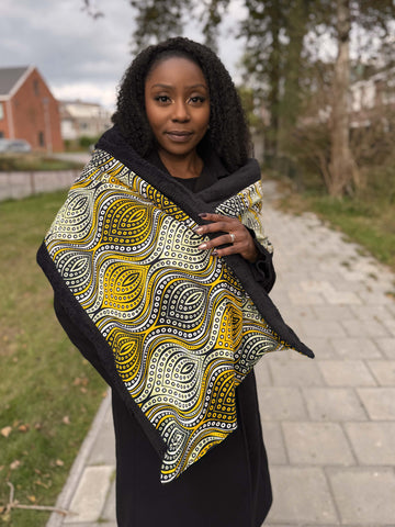 Warmer Schal mit afrikanischem Print Unisex - Gelbe Wellen