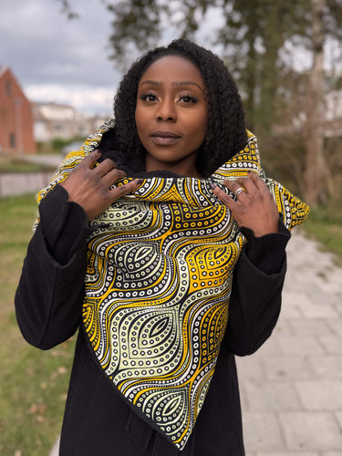 Warmer Schal mit afrikanischem Print Unisex - Gelbe Wellen