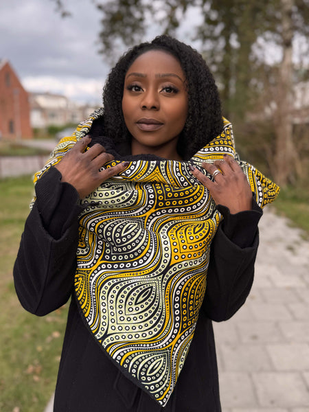 Warmer Schal mit afrikanischem Print Unisex - Gelbe Wellen