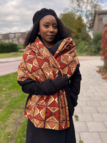 Warmer Schal mit afrikanischem Print Unisex - Braun Prism