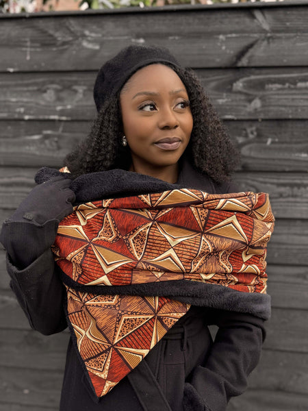 Warmer Schal mit afrikanischem Print Unisex - Braun Prism
