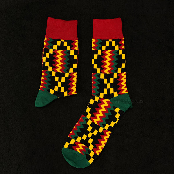 Afrikanische Socken / Afro-Socken / Kente-Socken - Rot