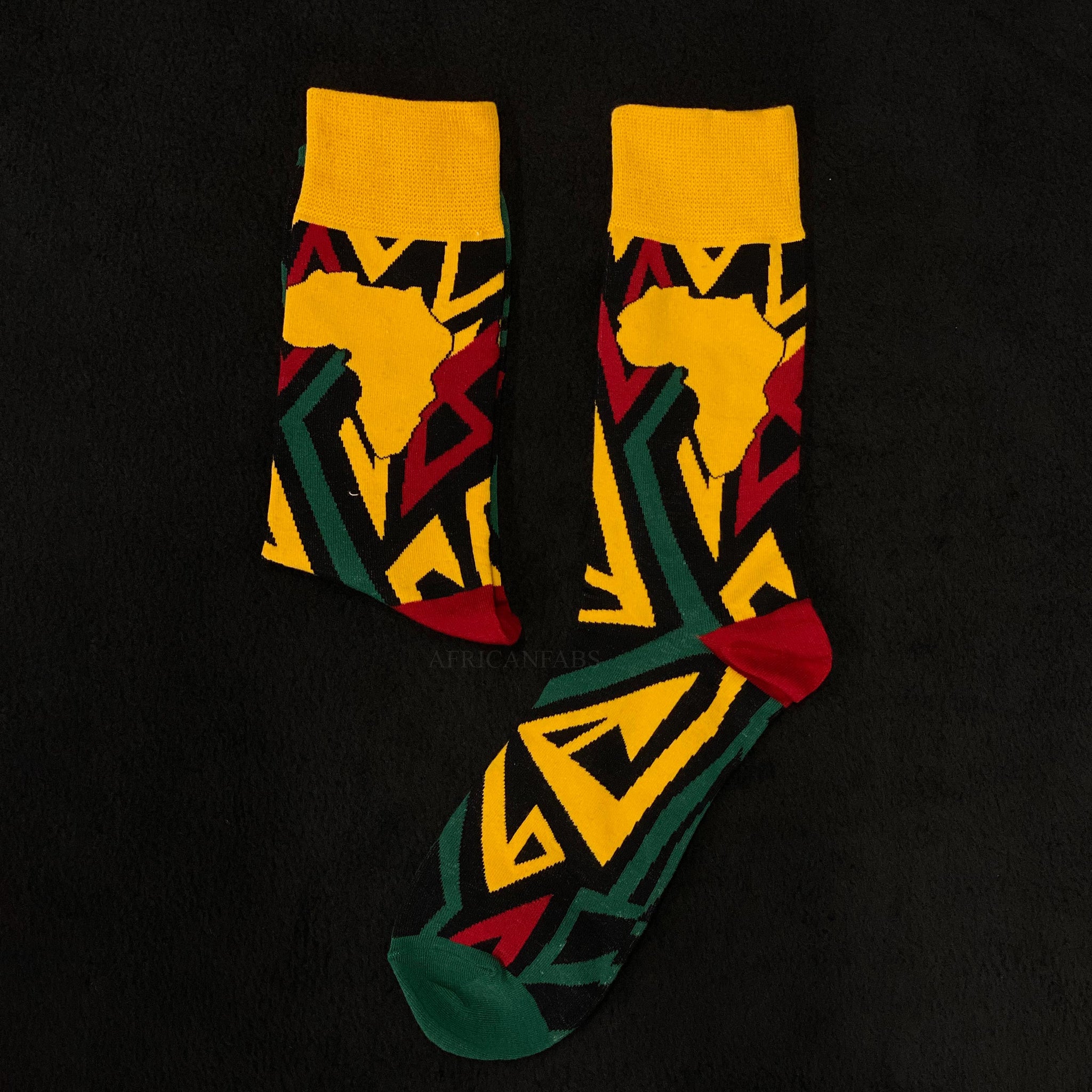 Afrikanische Socken / Afro-Socken / Kente-Socken - Gelb