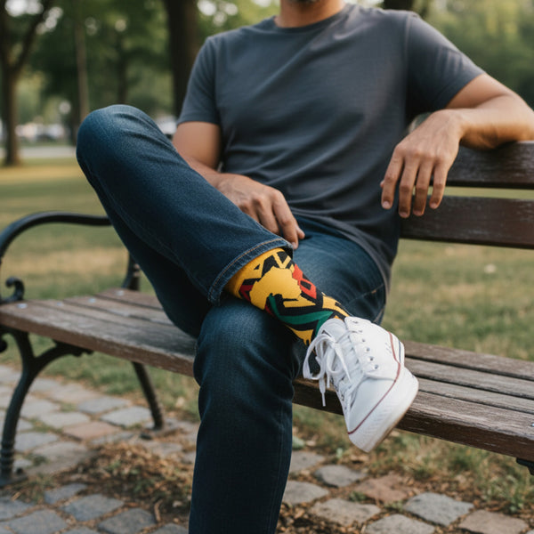 Afrikanische Socken / Afro-Socken / Kente-Socken - Satz mit 3 Paaren ( OWO)