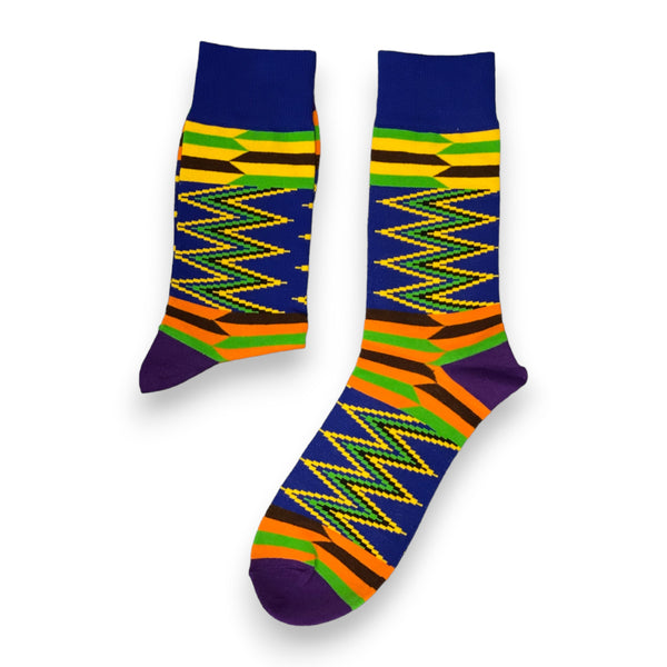 Afrikanische Socken / Afro-Socken - Satz mit 3 Paaren - Grün Kente KOFI