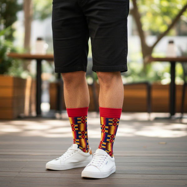 Afrikanische Socken / Afro-Socken-Set SANKOFA mit Tasche - Set mit 5 Paaren
