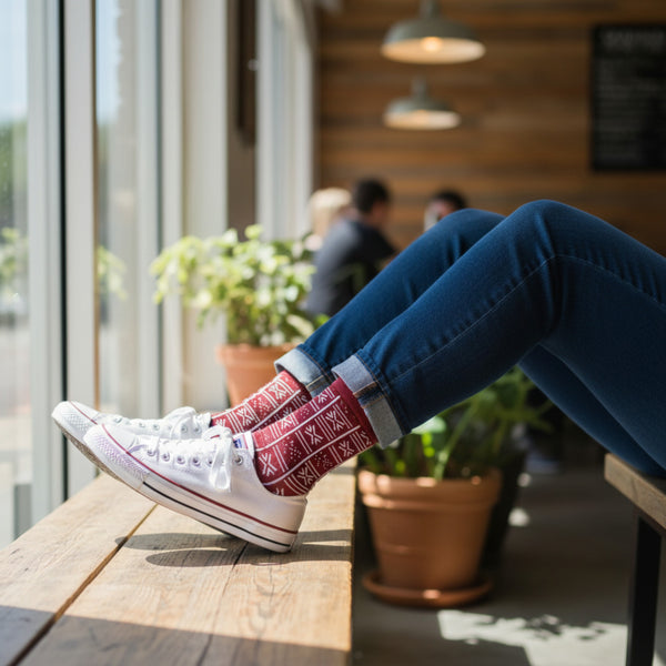 Afrikanische Socken / Afro-Socken-Set SANKOFA mit Tasche - Set mit 5 Paaren