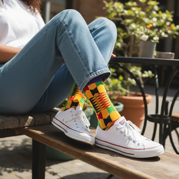 Afrikanische Socken / Afro-Socken / Kente-Socken - Satz mit 3 Paaren ( OWO)