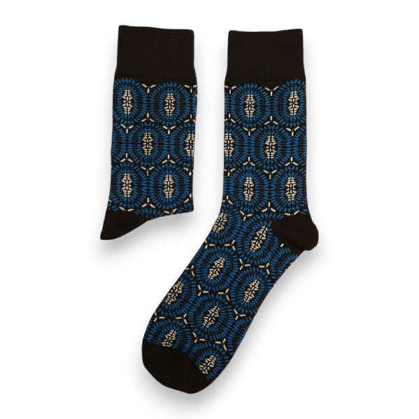 Afrikanische Socken / Afro-Socken - Blau Bogolan