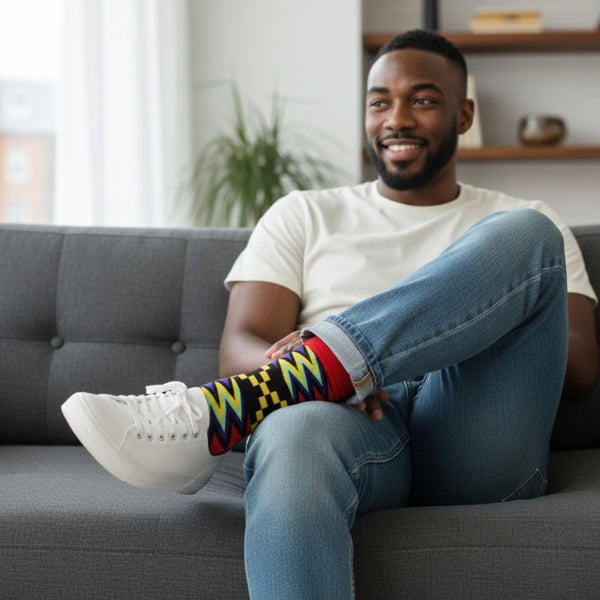 Afrikanische Socken / Afro-Socken-Set OWURA mit Tasche - Set mit 4 Paaren