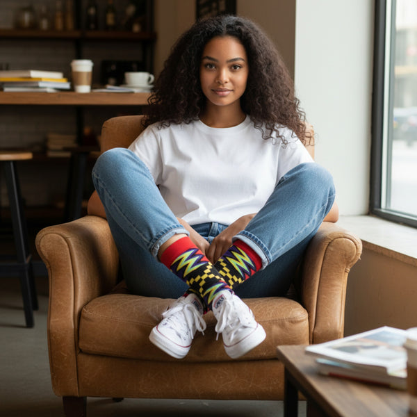 Afrikanische Socken / Afro-Socken-Set OWURA mit Tasche - Set mit 4 Paaren