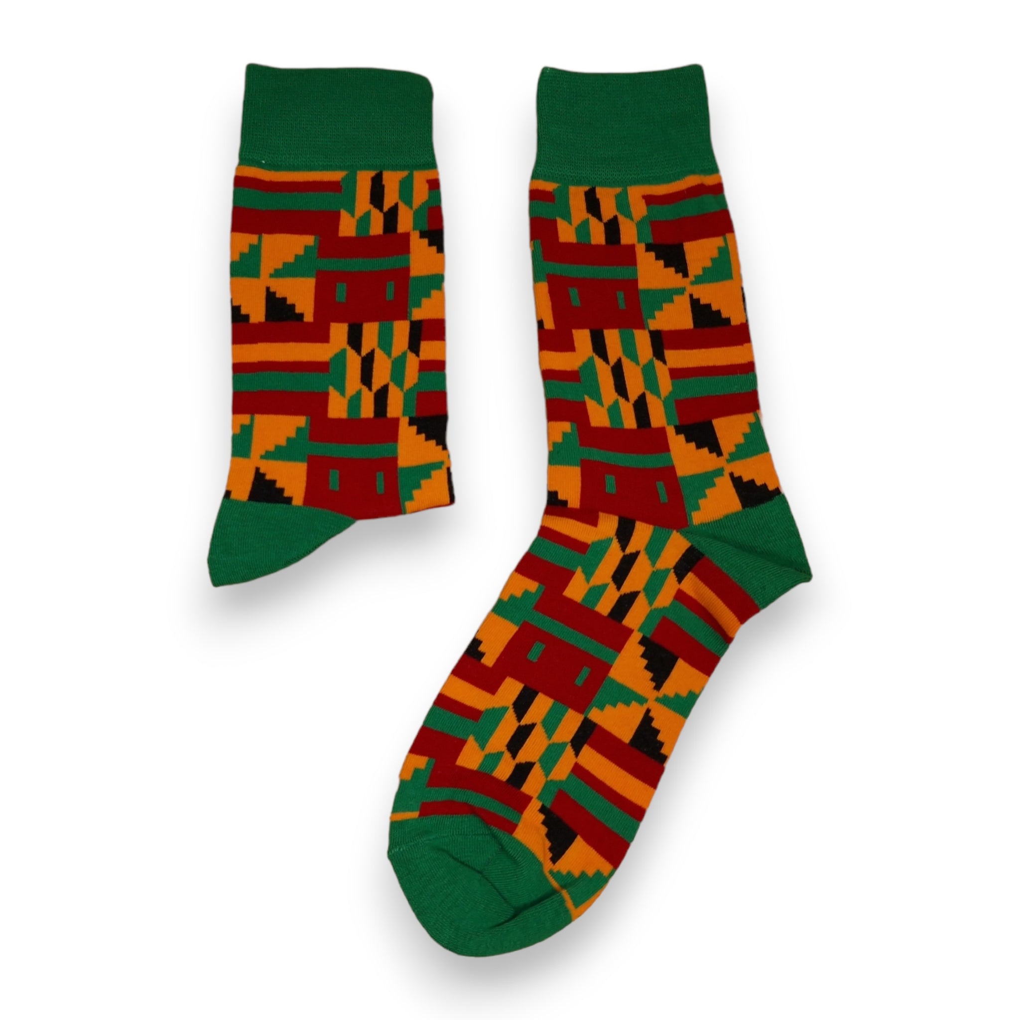 Afrikanische Socken / Afro-Socken / Kente -Socken - Grün