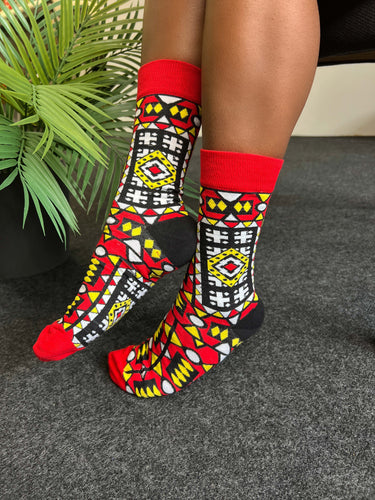 Afrikanische Socken / Afro-Socken / Samakaka -Socken - Rot