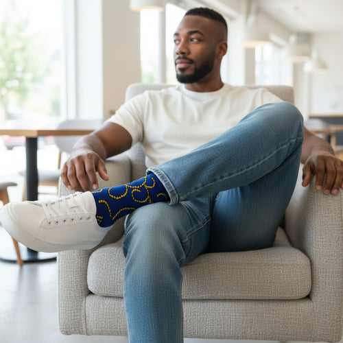 Afrikanische Socken / Afro-Socken - Blau