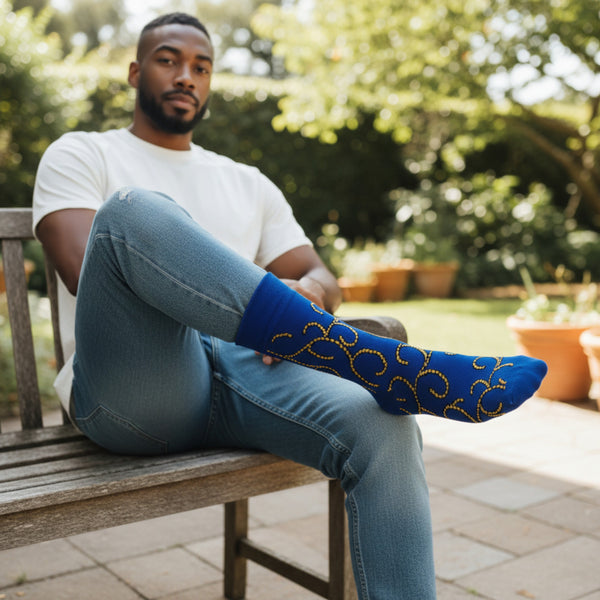 Afrikanische Socken / Afro-Socken - Blau